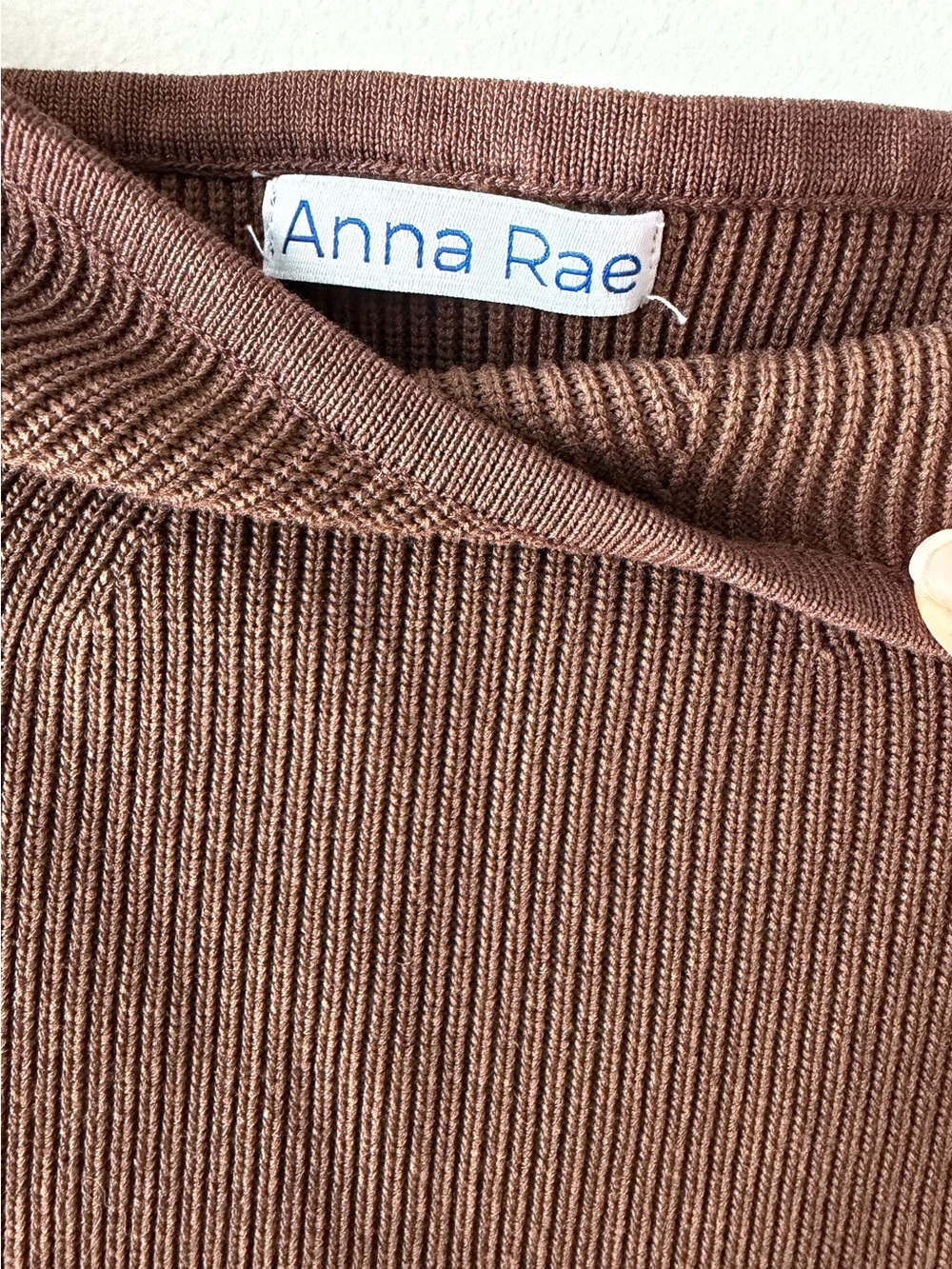 Brown Ribbed Strapless Top - Picture 3 of 5